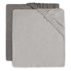 Jollein Aankleedkussenhoes Badstof Soft Grey/Storm Grey