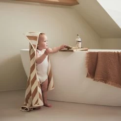 Jollein Badcape Stripe Terry 75x75cm Biscuit GOTS -Kortingswinkel Voor Babyproducten jollein jollein badcape stripe terry 75x75cm biscu 7