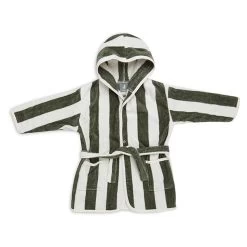 Jollein Badjas 3-4 Jaar Stripe Terry Leaf Green GOTS