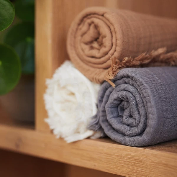 Jollein Deken Muslin Fringe 120x120cm Ivory 6 Jollein Deken Muslin Fringe 120x120cm Ivory - Afbeelding 4