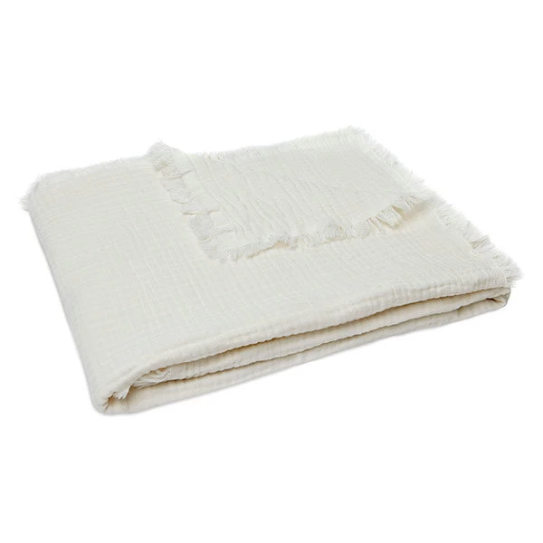 Jollein Deken Muslin Fringe 120x120cm Ivory 3 Jollein Deken Muslin Fringe 120x120cm Ivory