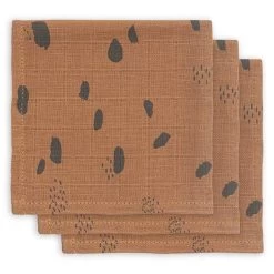 Jollein Hydrofiel Monddoekje Spot Caramel 3pack