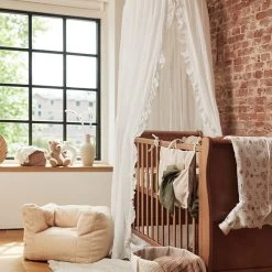 Jollein Klamboe Vintage 245cm - Ruffle Nougat -Kortingswinkel Voor Babyproducten jollein jollein klamboe vintage 245cm ruffle nouga 3