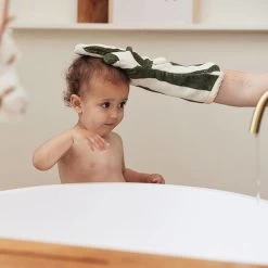 Jollein Washandje Stripe Terry Leaf Green GOTS -Kortingswinkel Voor Babyproducten jollein jollein washandje stripe terry leaf green 4