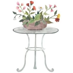 Lilipinso Muurstickers Queyran Gueridon With Flowers