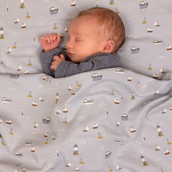 Little Dutch Ledikantlaken Sailors Bay Blue 8 Little Dutch Ledikantlaken Sailors Bay Blue - Afbeelding 6