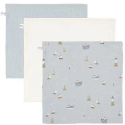 Little Dutch Monddoekjes Sailors Bay Blue/Pure Soft Blue/Pure Soft White