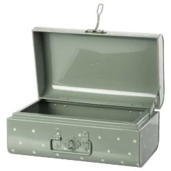Maileg Opbergkoffer Small - Dusty Green W. Dots