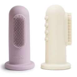 Mushie Baby Tandenborstel 2st - Soft Lilac + Ivory