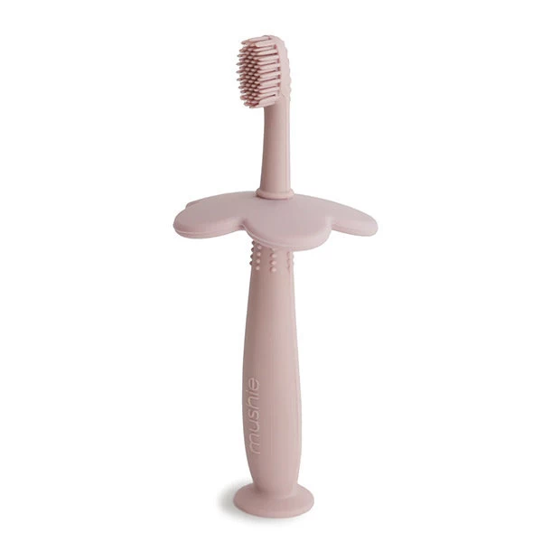 Mushie Kindertandenborstel Flower Blush 3 Mushie Kindertandenborstel Flower Blush