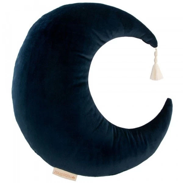 Kussen Pierrot Moon Velvet Night Blue - Nobodinoz 4 Kussen Pierrot Moon Velvet Night Blue - Nobodinoz - Afbeelding 2