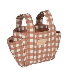 Nobodinoz Wandelwagen Organizer Terracotta Checks