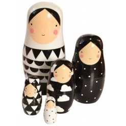 Matroesjka Poppen - Babushka - Zwart Wit - Petit Monkey