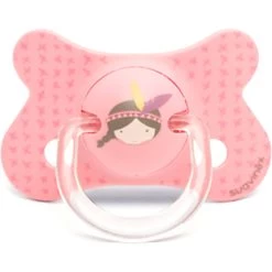 Fopspeen Fusion Anatomisch Latex 4-18 Maand - Roze Indiaantje - Suavinex