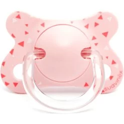 Suavinex Fopspeen Fusion Anatomisch Siliconen 0-4 Maand - Roze Driehoekjes