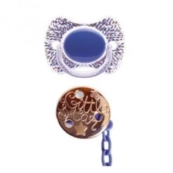 Suavinex Haute Couture Speen + Clip Silicone Fysiologisch Dark Blue 4-18M