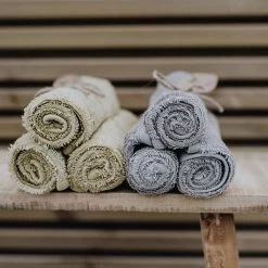 Washandjes Feather Grey Set Van 3 - Timboo -Kortingswinkel Voor Babyproducten timboo washandjes feather grey set van 3 timboo 6